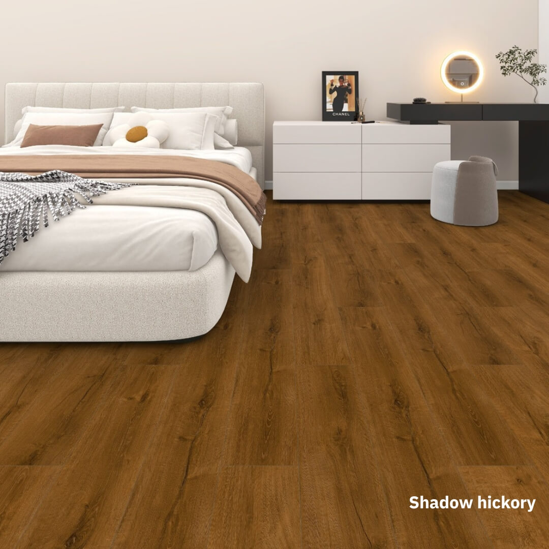 Shadow Hickory Noor Plank 5.5mm – 22 mil – Unilin Click – Deep Emboss – UV coating - Sample - Image 2
