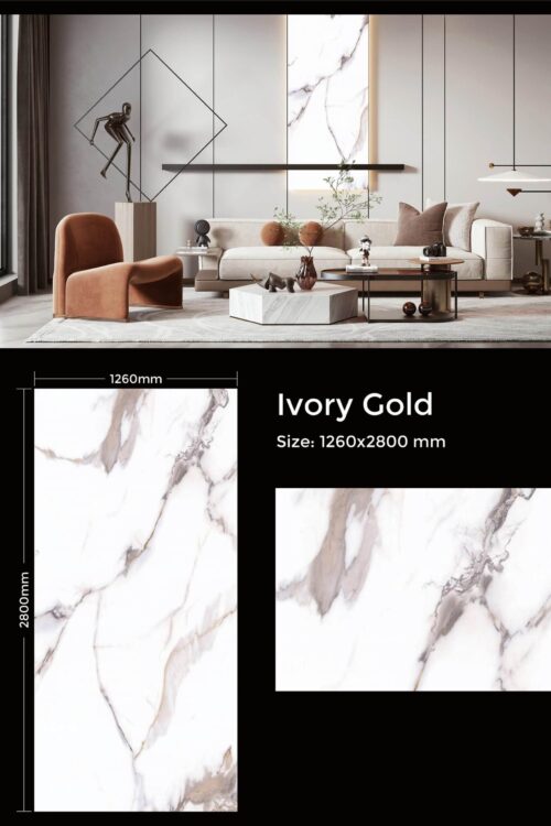 Ivory Gold Luxury UV Marble Wall Panels