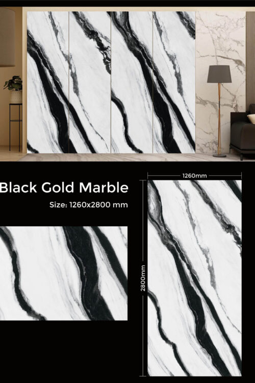 Black Gold Marble Luxury UV Marble Wall Panels