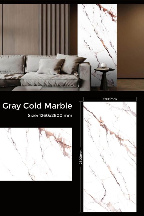 Gray Cold Marble Luxury UV Marble Wall Panels
